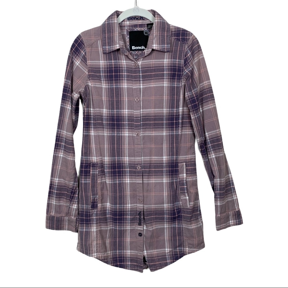 Bench Pink Plaid Button Front Shirt